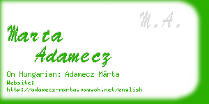 marta adamecz business card