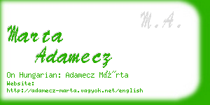 marta adamecz business card